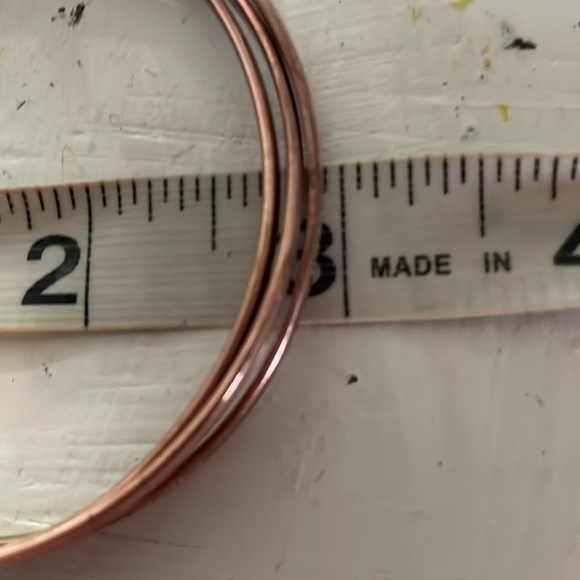 Vintage 1980s 8” Guess triple mixed metal copper bangle bracelets - Picture 10 of 11